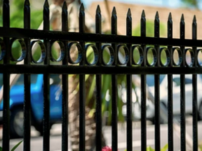 exposed spears or finials on aluminum fence